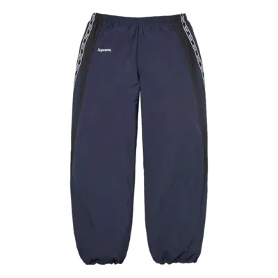 Supreme Ss26 Logo Taping Track Pant 'navy' In Black