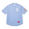 Supreme Logo-patch T-shirt In Blue