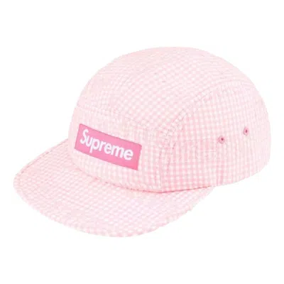 Supreme Ss26 Monogram Gingham Camp Cap 'pink'