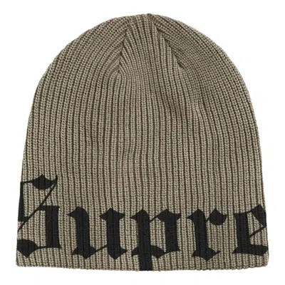 Supreme Ss26 Old English Printed Beanie 'olive' In Green