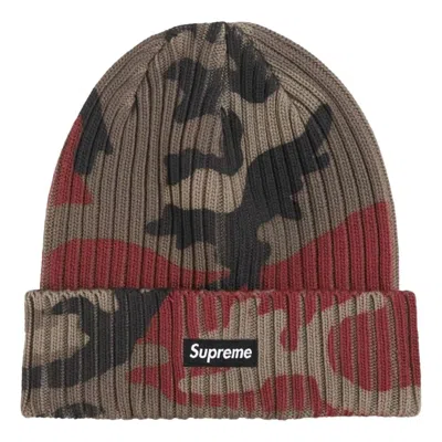 Supreme Ss26 Overdyed Beanie 'red Camo' In Orange