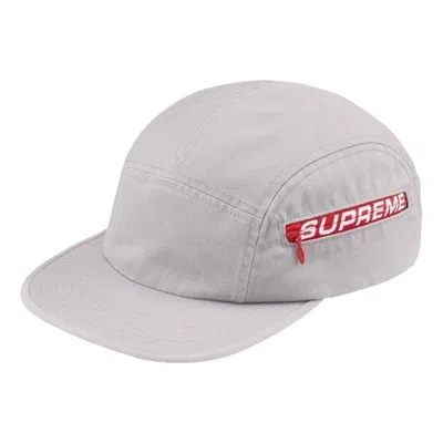 Supreme Ss26 Side Zip Camp Cap 'grey' In Gray