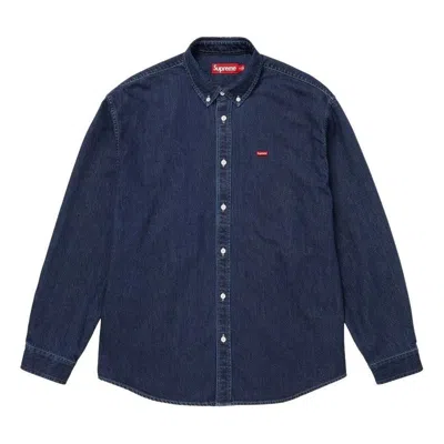 Supreme Ss26 Small Box Denim Shirt 'indigo' In Blue
