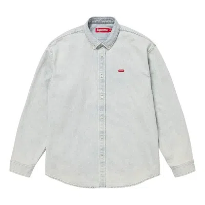 Supreme Ss26 Small Box Denim Shirt 'light Indigo' In Gray