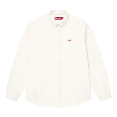 Supreme Ss26 Small Box Denim Shirt 'white' In Neutral