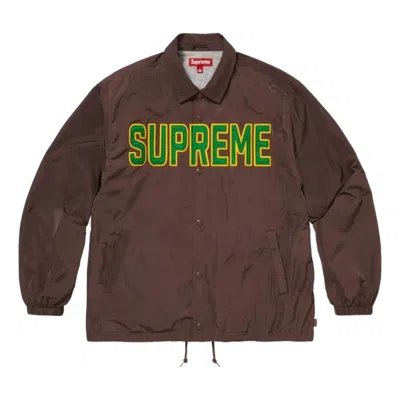 Supreme Press-stud-fastening Jacket In Brown