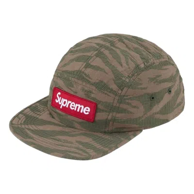 Supreme Ss26 Tiger Camo Ripstop Camp Cap 'olive' In Green