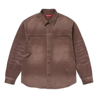 Supreme Ss26 Worn Snap Painter Shirt 'brown'
