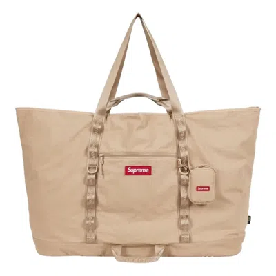 Supreme Ss26 X-large Tote Bag + Utility Pouch 'tan' In Brown