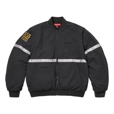 Supreme Ss26 Zip-off Sleeve Reflective Stripe Jacket 'black' In Pattern