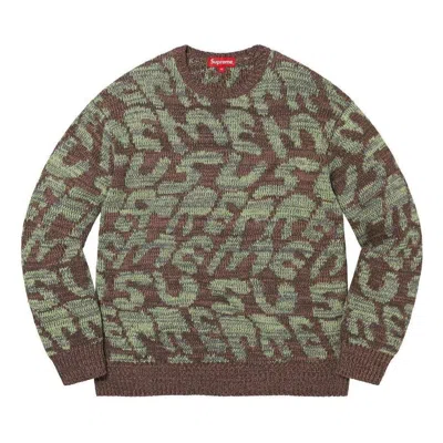 Supreme Stacked Sweater 'brown Green' In Multi