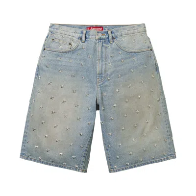 Pre-owned Supreme Stars Studded Baggy Denim Short 'washed Indigo' | Blue | Men's Size L