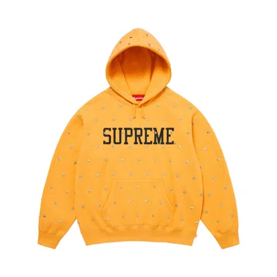 Pre-owned Supreme Stars Studded Hooded Sweatshirt 'dusty Gold' | Men's Size L