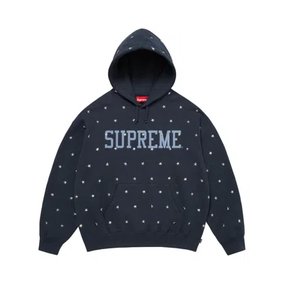 Pre-owned Supreme Stars Studded Hooded Sweatshirt 'navy' | Blue | Men's Size M