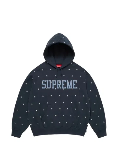 Supreme Stars Studded Hoodie In Blue