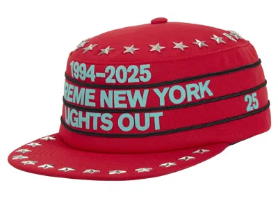 Pre-owned Supreme Stars Studded Pillbox Hat In Red