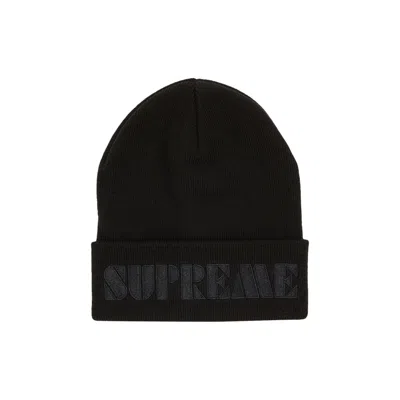 Pre-owned Supreme Stencil Beanie 'black'