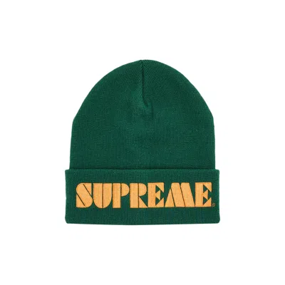 Pre-owned Supreme Stencil Beanie 'dark Green'