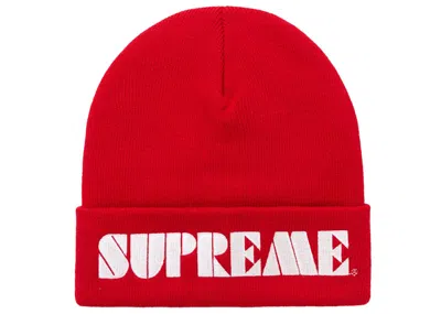 Pre-owned Supreme Stencil Beanie In Red
