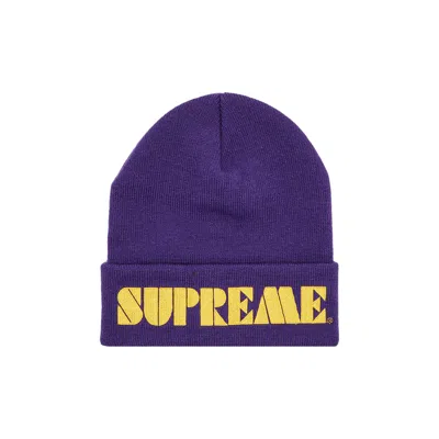 Pre-owned Supreme Stencil Beanie 'purple'
