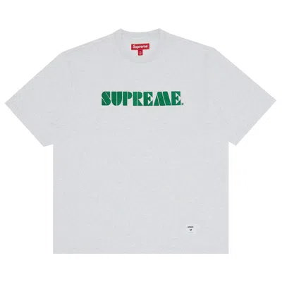 Pre-owned Supreme Stencil Embroidered Short-sleeve Top 'ash Grey'