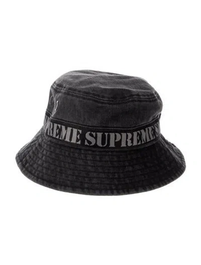 Pre-owned Supreme Stencil Webbing Boonie Bucket Hat In Black
