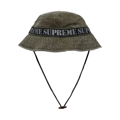 Pre-owned Supreme Stencil Webbing Boonie 'olive' | Green | Men's Size M/l