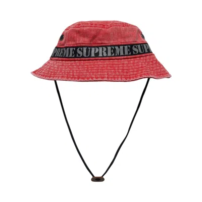Pre-owned Supreme Stencil Webbing Boonie 'red' | Men's Size M/l