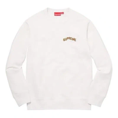 Supreme Step Arc Crewneck Sweater 'white Brown'
