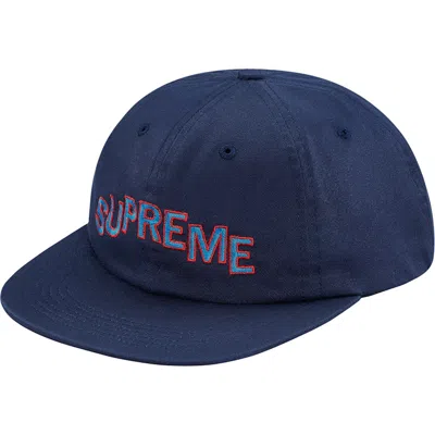 Pre-owned Supreme Stepped Arc 6panel In Navy Blue