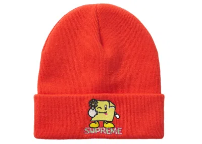 Pre-owned Supreme Sticky Note Beanie In Dark Orange