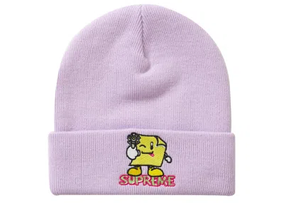 Pre-owned Supreme Sticky Note Beanie In Lavender