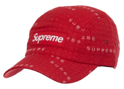 Pre-owned Supreme Stitch Jacquard Camp Cap In Red