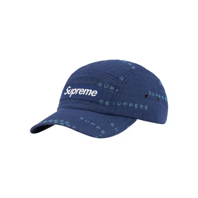 Pre-owned Supreme Stitch Jacquard Camp Cap 'navy' In Blue