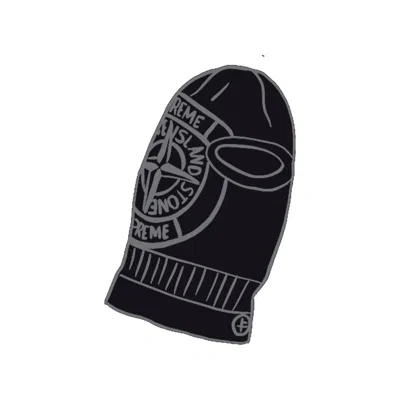 Pre-owned Supreme Stone Island Glow Knit Balaclava In Black