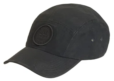 Pre-owned Supreme Stone Island Reactive Ice Camo Ripstop Camp Cap In Black