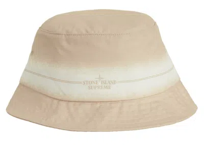 Pre-owned Supreme Stone Island Stripe Crusher Hat In Tan