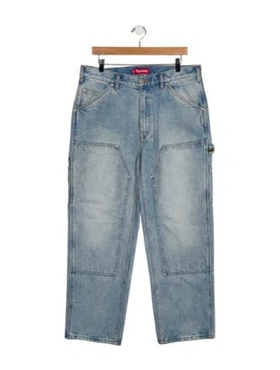 Pre-owned Supreme Straight-leg Jeans In Blue