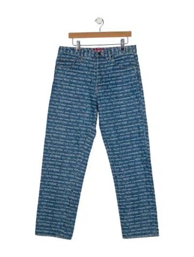 Pre-owned Supreme Straight-leg Jeans In Blue