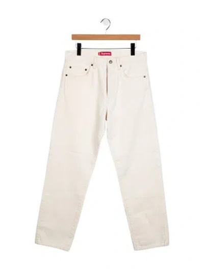 Pre-owned Supreme Straight-leg Jeans In Neutrals/white