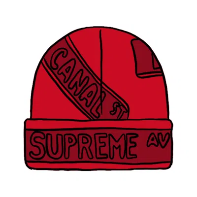 Pre-owned Supreme Street Signs Beanie In Red