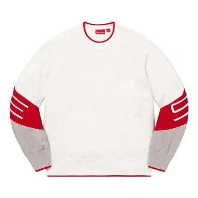 Supreme Stretch Crewneck 'white Red Grey'