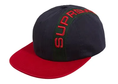 Pre-owned Supreme Stripe 6panel In Navy Blue