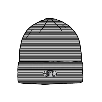 Pre-owned Supreme Stripe Beanie (fw20) In Black