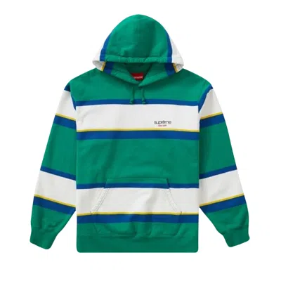 Pre-owned Supreme Stripe Hooded Sweatshirt 'green' | Men's Size Xl