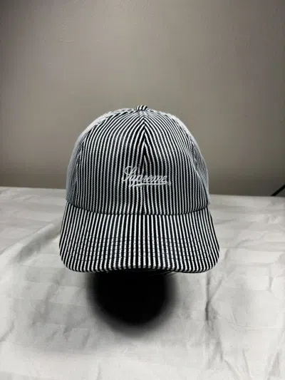 Pre-owned Supreme Stripe Mesh 6-panel Hat In Multi