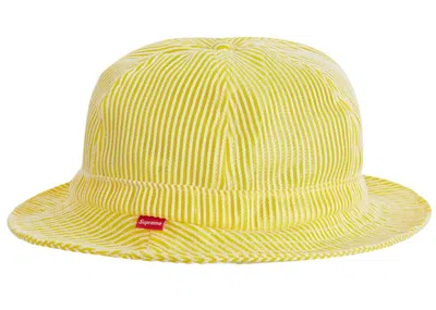 Pre-owned Supreme Stripe Mesh Bell Hat In Yellow
