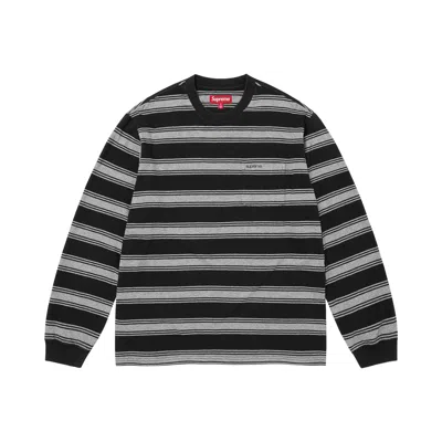 Pre-owned Supreme Stripe Pocket Long-sleeve Top 'black' | Men's Size S
