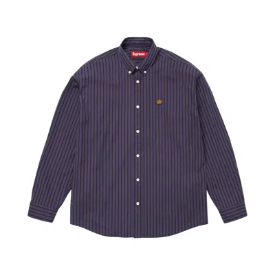 Pre-owned Supreme Stripe Shirt 'purple' | Men's Size M