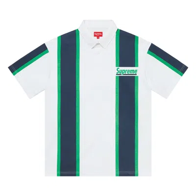 Pre-owned Supreme Stripe Short-sleeve Rugby 'white' | Men's Size M